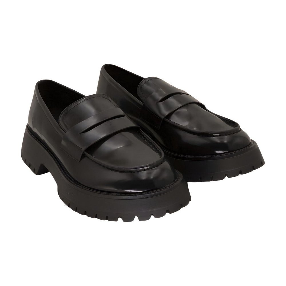 Madden Girl Black Chunky Penny Loafers